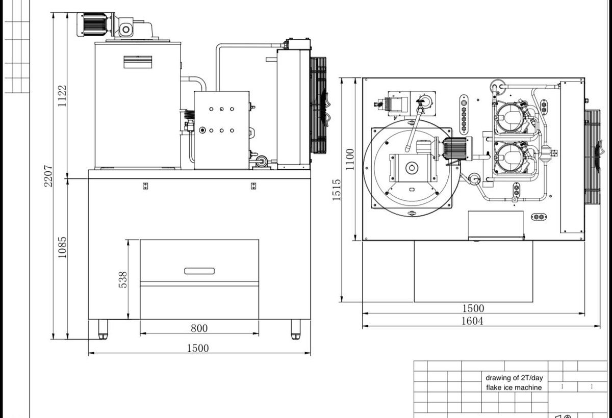 2 吨/日 片冰机整机图纸 / 2T per day flake ice machine drawing