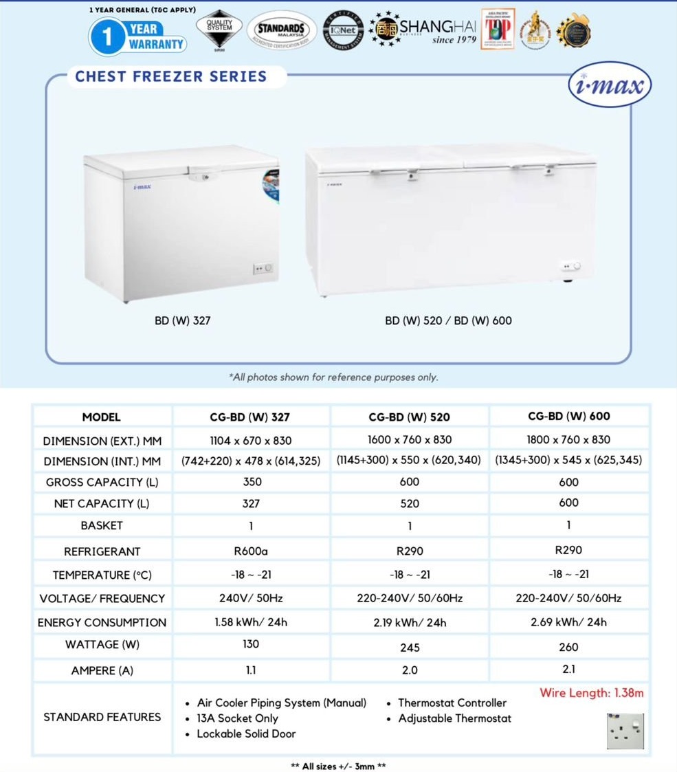 i-max 卧式冰柜系列 / Chest Freezer Series