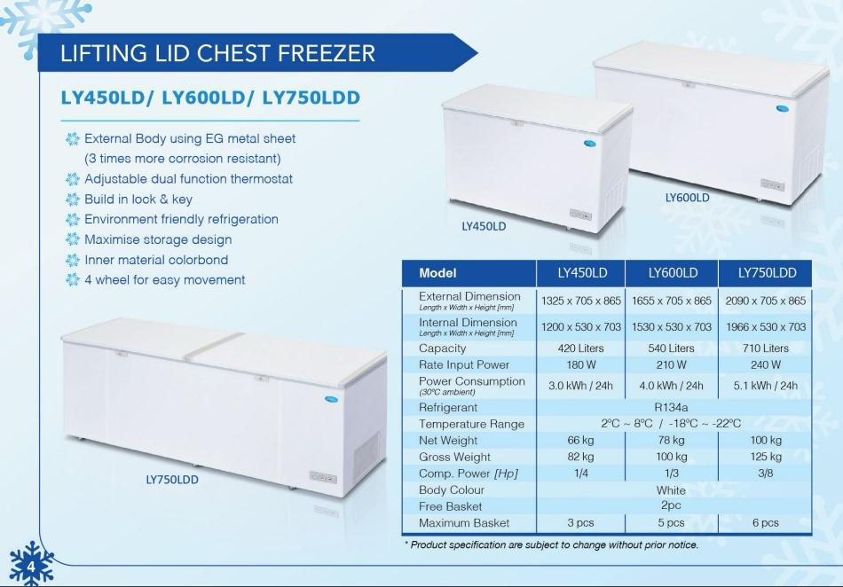 Snow 掀盖式卧式冰柜 LY-LD / lifting lid chest freezer