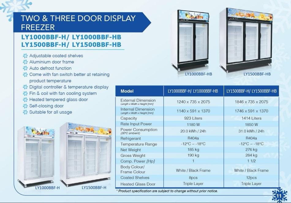 Snow 双门三门展示冷冻柜 LY-BBF / two three door display freezer