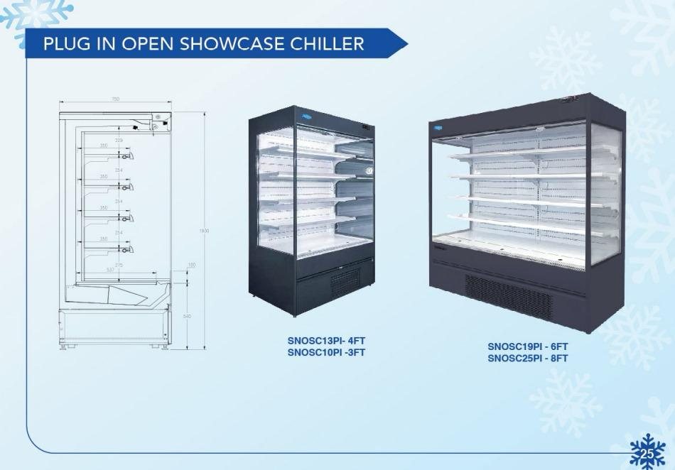Snow open 风幕柜产品图 SNOSC / plug in open showcase chiller